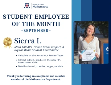 September Student of the Month Sierra